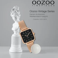 Oozoo Damen Armbanduhr Vintage Series C10972 Analog Metall Mesh rosé UOC10972