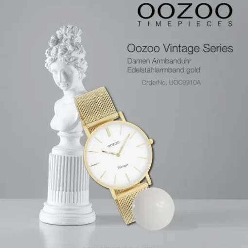 Oozoo Damen Armbanduhr Vintage Series Edelstahl gold UOC9910A