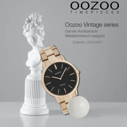 Oozoo Damen Armbanduhr Vintage Series Analog Metall rosegold UOC20037