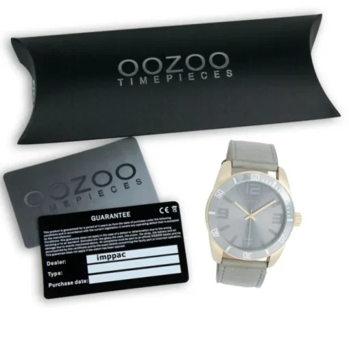 Oozoo Damen Armbanduhr Vintage Series Analog Leder grau UOC5741A