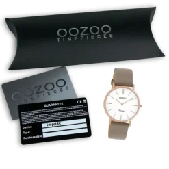 Oozoo Damen Armbanduhr Vintage Series Analog Leder taupe braun UOC20019