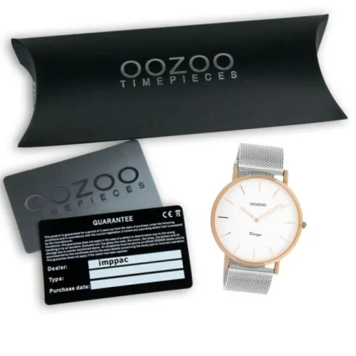 Oozoo Damen Armbanduhr Vintage Series Analog Metall silber UOC20070