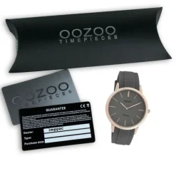 Oozoo Damen Armbanduhr Vintage Series Analog Silikon dunkelgrau UOC20172