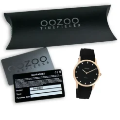 Oozoo Damen Armbanduhr Vintage Series Analog Silikon schwarz UOC20179