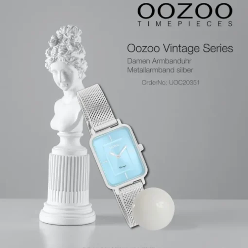 Oozoo Damen Armbanduhr Vintage Series Analog Metall silber UOC20351