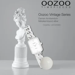 Oozoo Damen Armbanduhr Vintage Series Analog Metall silber UOC20360