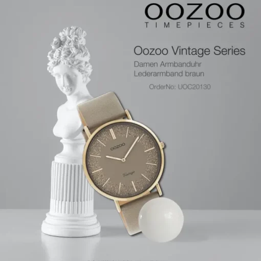 Oozoo Damen Armbanduhr Vintage C20130 Analog Leder braun UOC20130