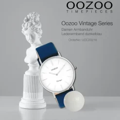 Oozoo Damen Armbanduhr Vintage C20218 Analog Leder dunkelblau UOC20218