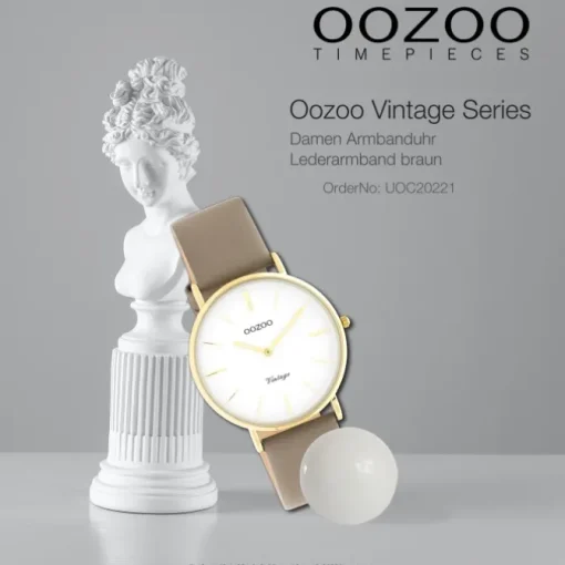 Oozoo Damen Armbanduhr Vintage C20221 Analog Leder braun UOC20221