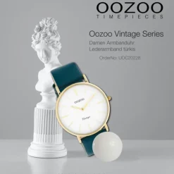 Oozoo Damen Armbanduhr Vintage C20228 Analog Leder türkis UOC20228