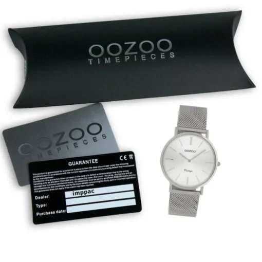 Oozoo Damen Armbanduhr Vintage Series C9906A Analog Edelstahl silber UOC9906A