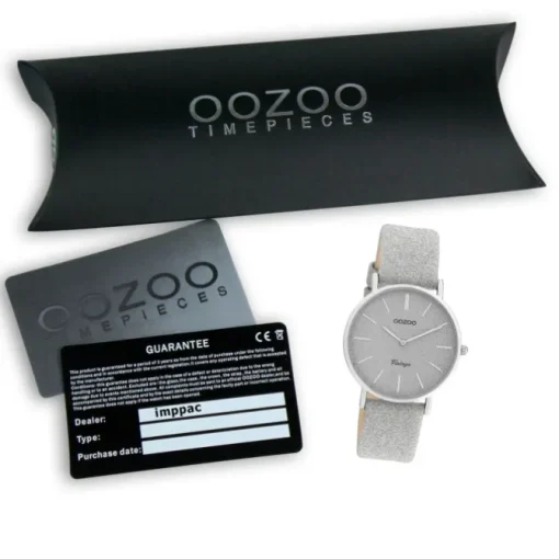 Oozoo Damen Armbanduhr Vintage Series C20200 Analog Leder silber UOC20200