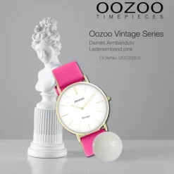 Oozoo Damen Armbanduhr Vintage Series C20309 Analog Leder pink UOC20309