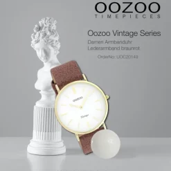 Oozoo Damen Armbanduhr Vintage C20149 Analog Leder braunrot UOC20149