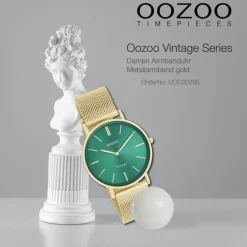 Oozoo Damen Armbanduhr Vintage Series Analog Metall Mesh gold UOC20295