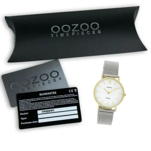 Oozoo Damen Armbanduhr Vintage Series Analog Metall silber UOC20121