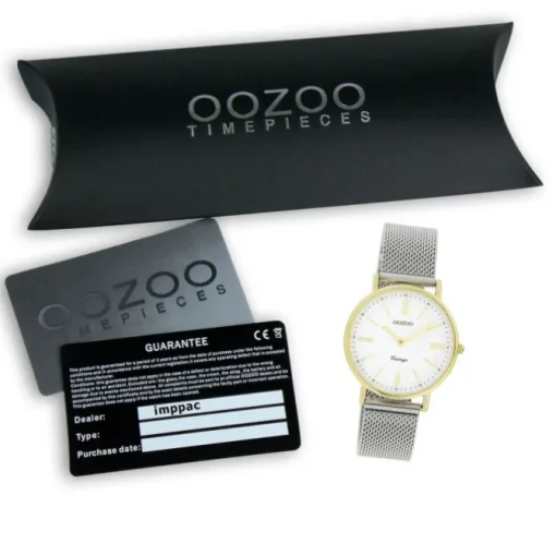 Oozoo Damen Armbanduhr Vintage Series Analog Metall silber UOC20123