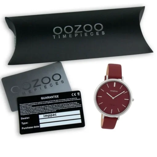 Oozoo Damen Armbanduhr Vintage Series Analog Leder rot UOC9807A