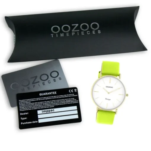 Oozoo Damen Armbanduhr Vintage Series C20305 Analog Leder gelbgrün UOC20305