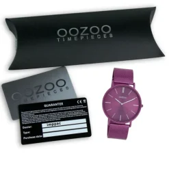 Oozoo Damen Armbanduhr Vintage Analog Edelstahl lila UOC20332