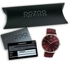 Oozoo Damen Armbanduhr Vintage Analog Leder rot UOC9303A