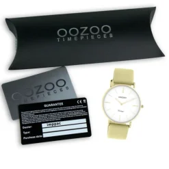 Oozoo Damen Armbanduhr Vintage Series C20306 Analog Leder sand gelbgrün UOC20306
