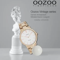 Oozoo Damen Armbanduhr Vintage Series Analog Metall rosegold UOC20036