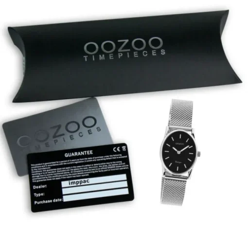 Oozoo Damen Armbanduhr Vintage Series Analog Metall Mesh silber UOC20257