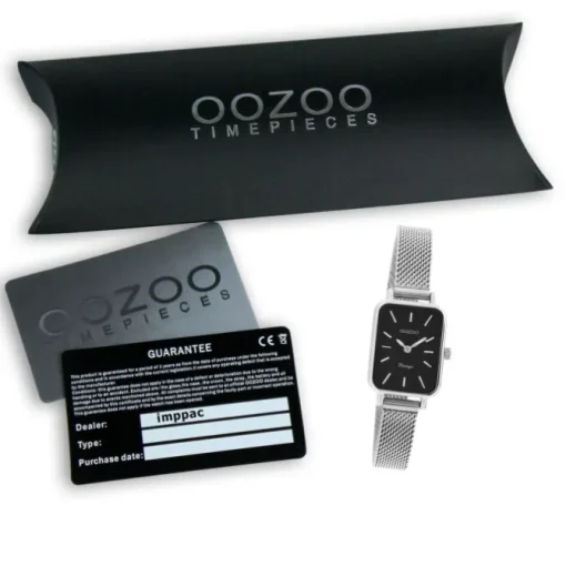Oozoo Damen Armbanduhr Vintage Series Analog Metall Mesh silber UOC20267
