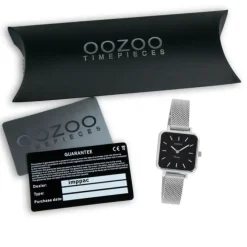 Oozoo Damen Armbanduhr Vintage Series Analog Metall Mesh silber UOC20262