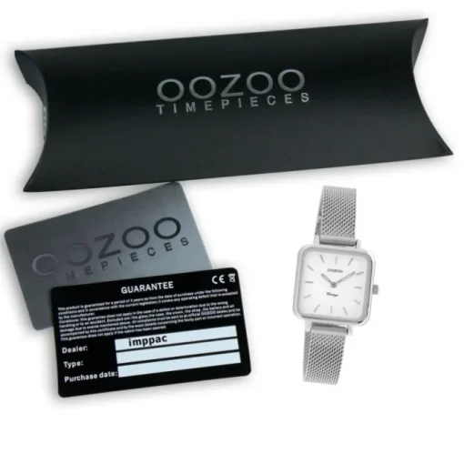 Oozoo Damen Armbanduhr Vintage Series Analog Metall Mesh silber UOC20261