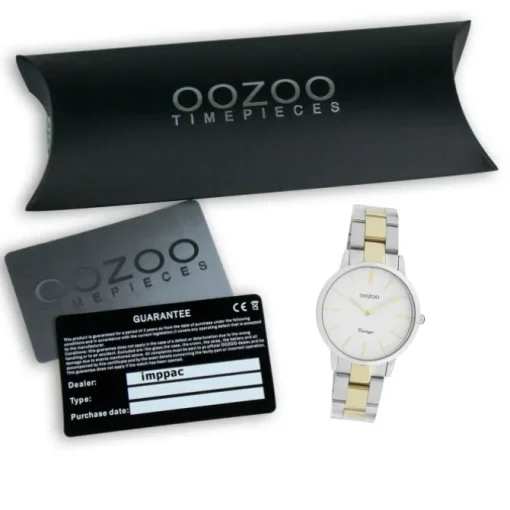 Oozoo Damen Armbanduhr Vintage Series Analog Metall silber gold UOC20044