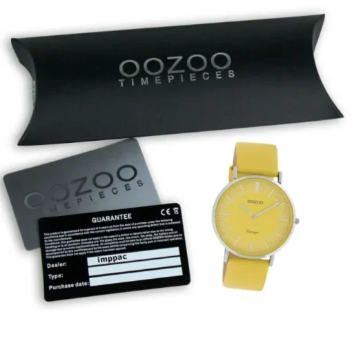 Oozoo Damen Armbanduhr Vintage C20128 Analog Leder gelb UOC20128