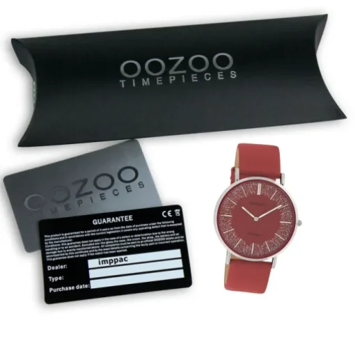 Oozoo Damen Armbanduhr Vintage C20129 Analog Leder rot UOC20129