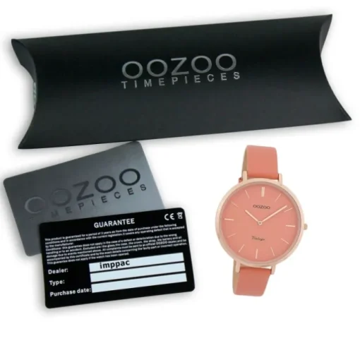 Oozoo Damen Armbanduhr Vintage Series Analog Leder rosa UOC9806A