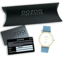 Oozoo Damen Armbanduhr Vintage C20224 Analog Leder babyblau UOC20224