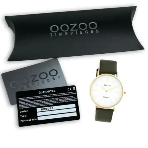 Oozoo Damen Armbanduhr Vintage C20226 Analog Leder olivgrün UOC20226
