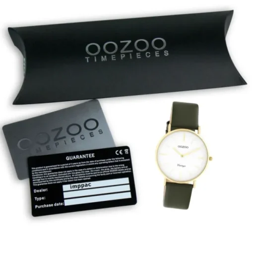 Oozoo Damen Armbanduhr Vintage C20227 Analog Leder olivgrün UOC20227