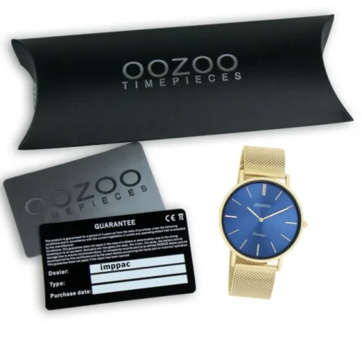 Oozoo Damen Armbanduhr Vintage Series Analog Metall Mesh gold UOC20290