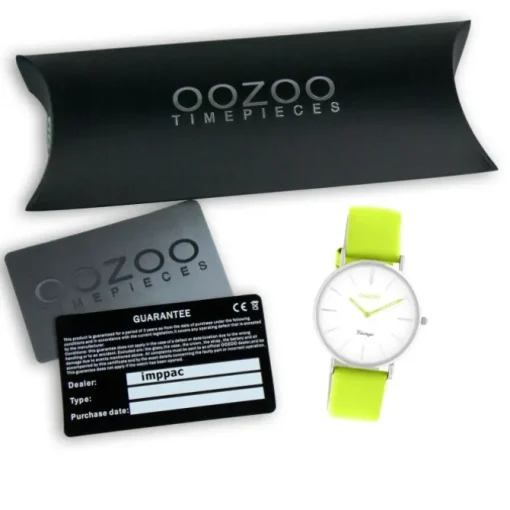 Oozoo Damen Armbanduhr Vintage Series Analog Leder hellgrün UOC20281