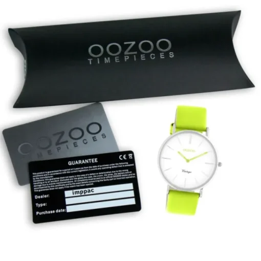 Oozoo Damen Armbanduhr Vintage Series Analog Leder hellgrün UOC20276