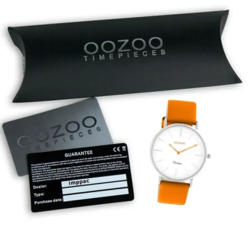 Oozoo Damen Armbanduhr Vintage Series Analog Leder orange UOC20278