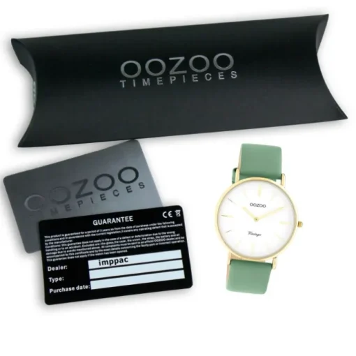 Oozoo Damen Armbanduhr Vintage Series Analog Leder grün UOC20255