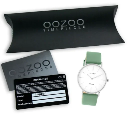 Oozoo Damen Armbanduhr Vintage Series Analog Leder grün UOC20251