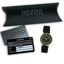 Oozoo Damen Armbanduhr Vintage Series Analog Metall Mesh schwarz UOC20189