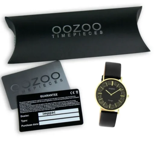 Oozoo Damen Armbanduhr Vintage Series Analog Leder schwarz UOC20186