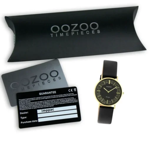 Oozoo Damen Armbanduhr Vintage Series Analog Leder schwarz UOC20187
