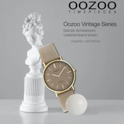 Oozoo Damen Armbanduhr Vintage Series Analog Leder braun UOC20184