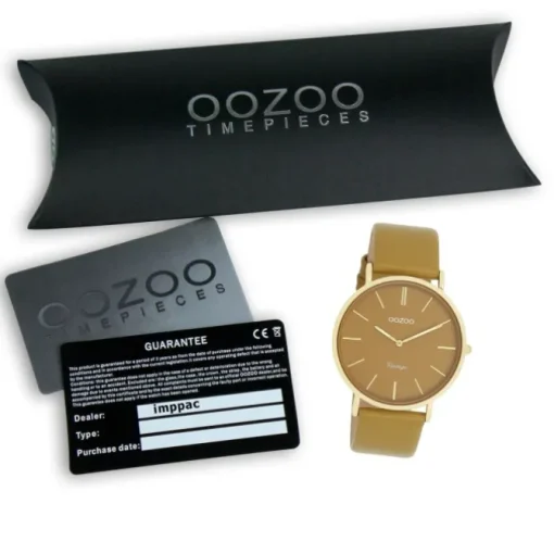 Oozoo Damen Armbanduhr Vintage Analog Leder olivgrün UOC20327