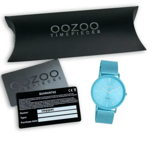 Oozoo Damen Armbanduhr Vintage Analog Edelstahl blau UOC20331